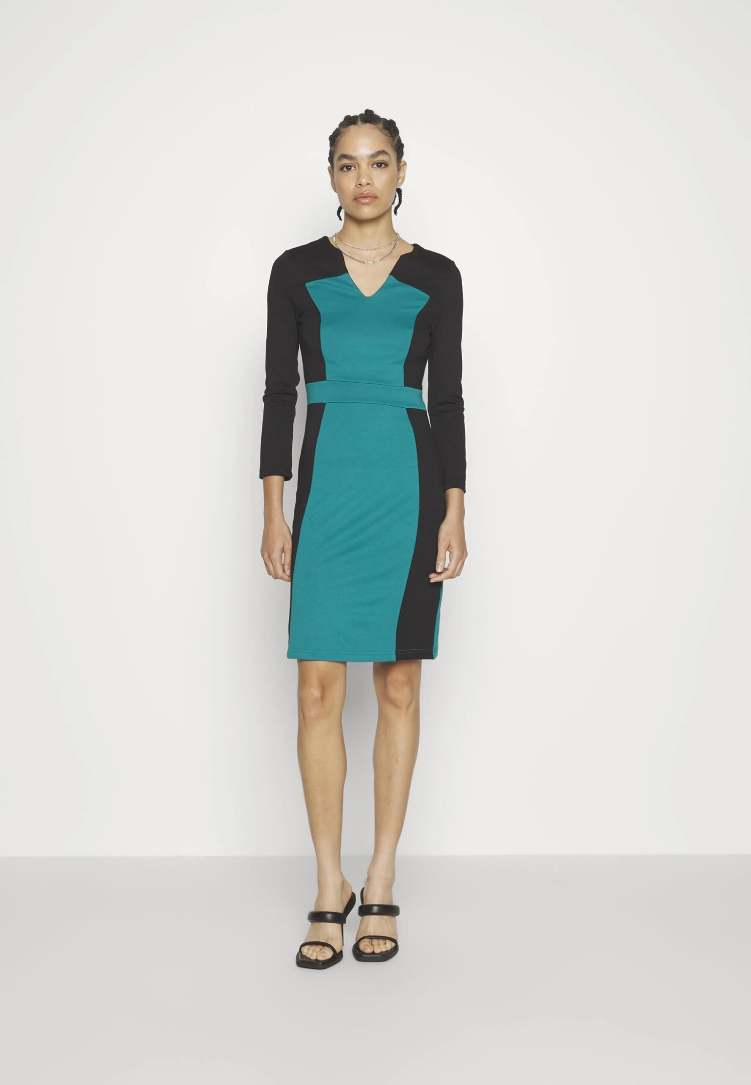 Anna Field Jerseyjurk - Black/Dark Green 5 Anna Field Jerseyjurk - Black/Dark Green - Afbeelding 3