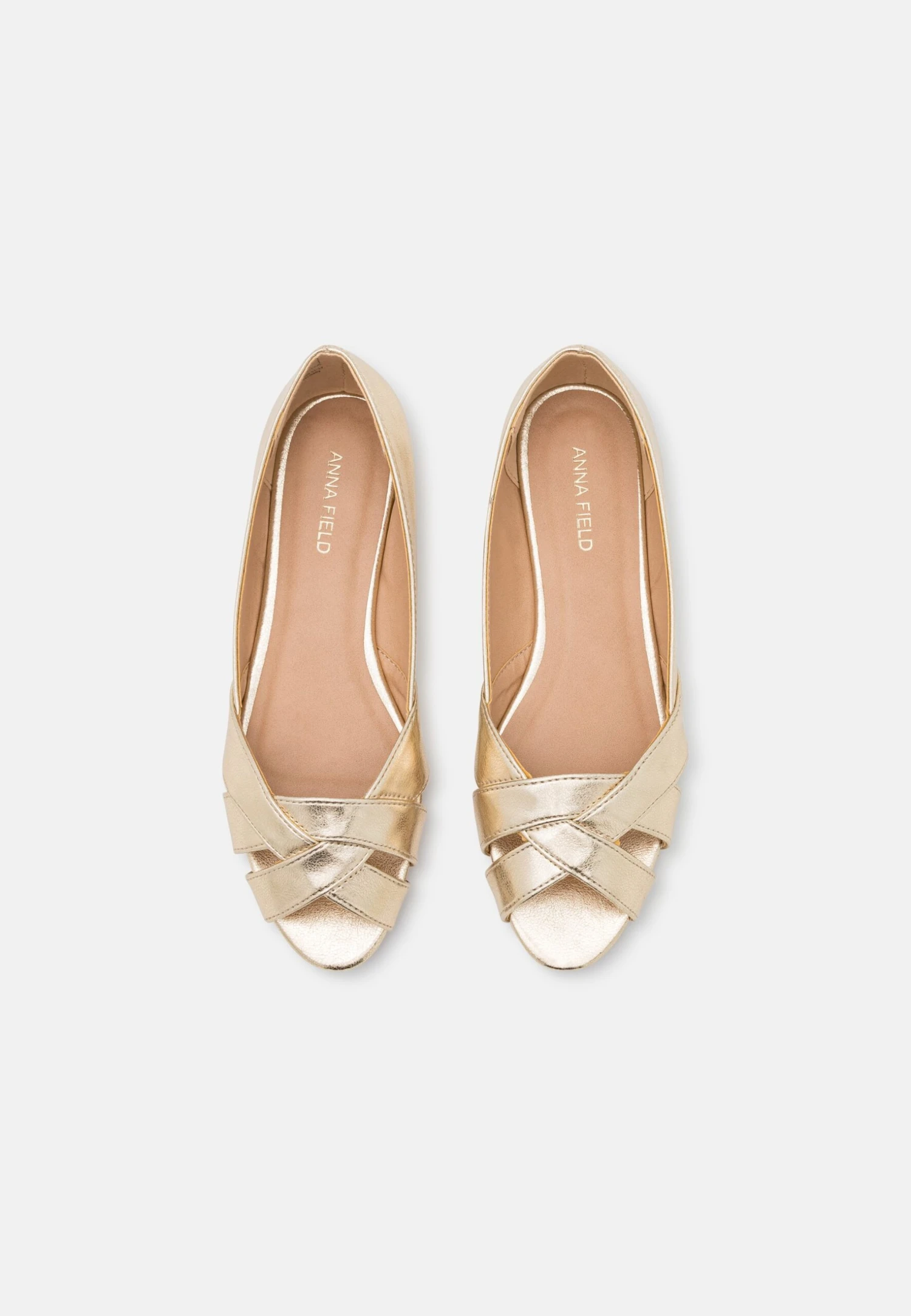 Anna Field Peeptoe Ballerina'S - Gold 8 Anna Field Peeptoe Ballerina'S - Gold - Afbeelding 6