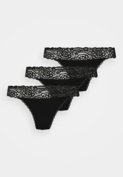 Anna Field 3Pp Margaret Cotton & LaceThong - String - Black -Anna Field Boutique 4897e76adea44abf9e99888d6c2e8974