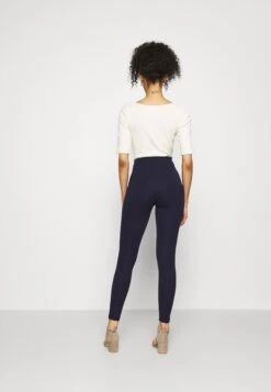 Anna Field Punto Leggings With Button Detail - Legging - Dark Blue -Anna Field Boutique 6a6a1fb3054d400dba65f09e4aedb3ad