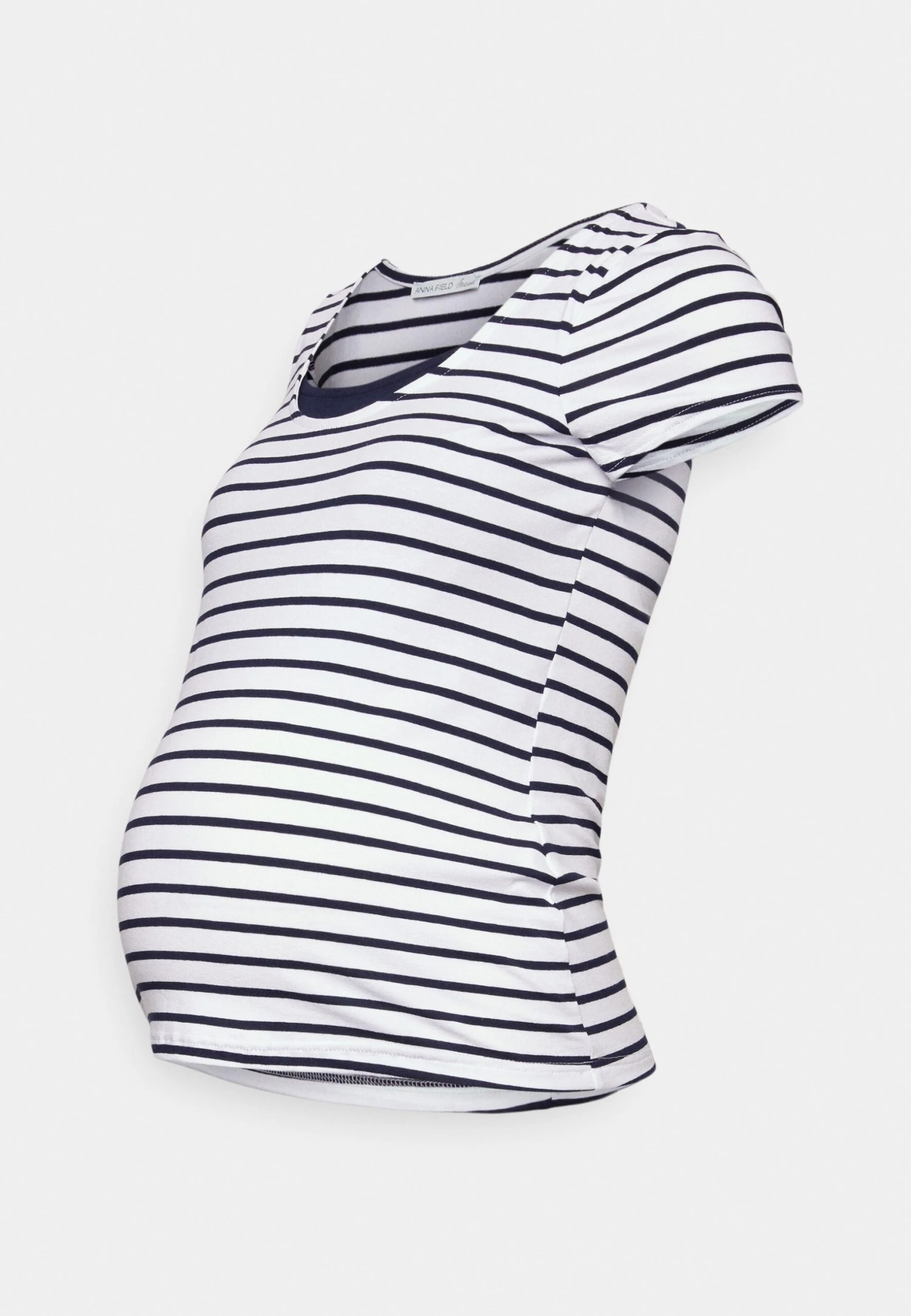 Maternity Double Layer Nursing- T-Shirt Print - Dark Blue/White 6 Maternity Double Layer Nursing- T-Shirt Print - Dark Blue/White - Afbeelding 4