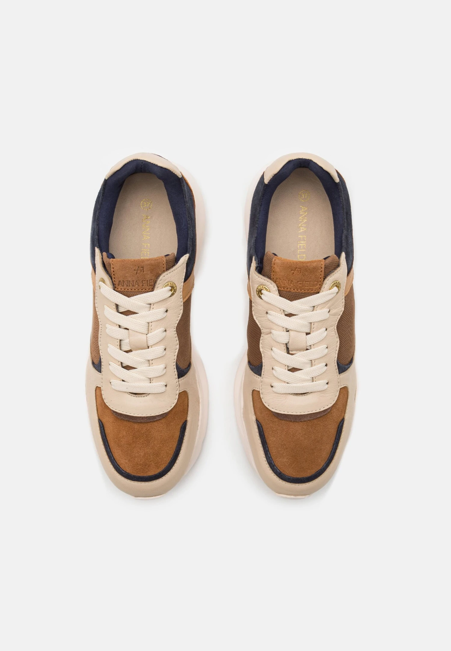 Anna Field Leather - Sneakers Laag - Dark Blue/Cognac 7 Anna Field Leather - Sneakers Laag - Dark Blue/Cognac - Afbeelding 5