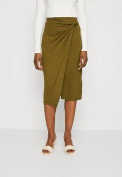 Anna Field Front Knot Midi Skirt - Kokerrok - Khaki