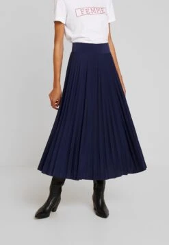 Anna Field Plisse A-Line Midi Skirt - A-Lijn Rok - Maritime Blue