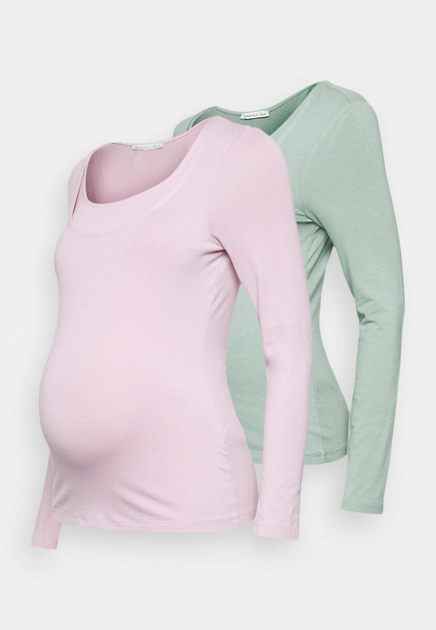 Maternity Basic Longsleeve 2 Pack - Longsleeve - Pink/Light Green 7 Maternity Basic Longsleeve 2 Pack - Longsleeve - Pink/Light Green - Afbeelding 5