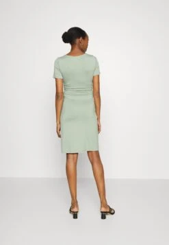 Short Sleeves Ruched Waist Mini Flared Dress - Jerseyjurk - Light Green 9 Short Sleeves Ruched Waist Mini Flared Dress - Jerseyjurk - Light Green -Anna Field Boutique c8fe3a1087754450a4d132399aa1f01c