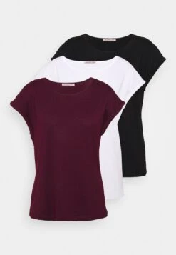 Anna Field 3 Pack - T-Shirt Basic - Black/White/Dark Red -Anna Field Boutique df63b55f596743809ebb7dbe439ab976