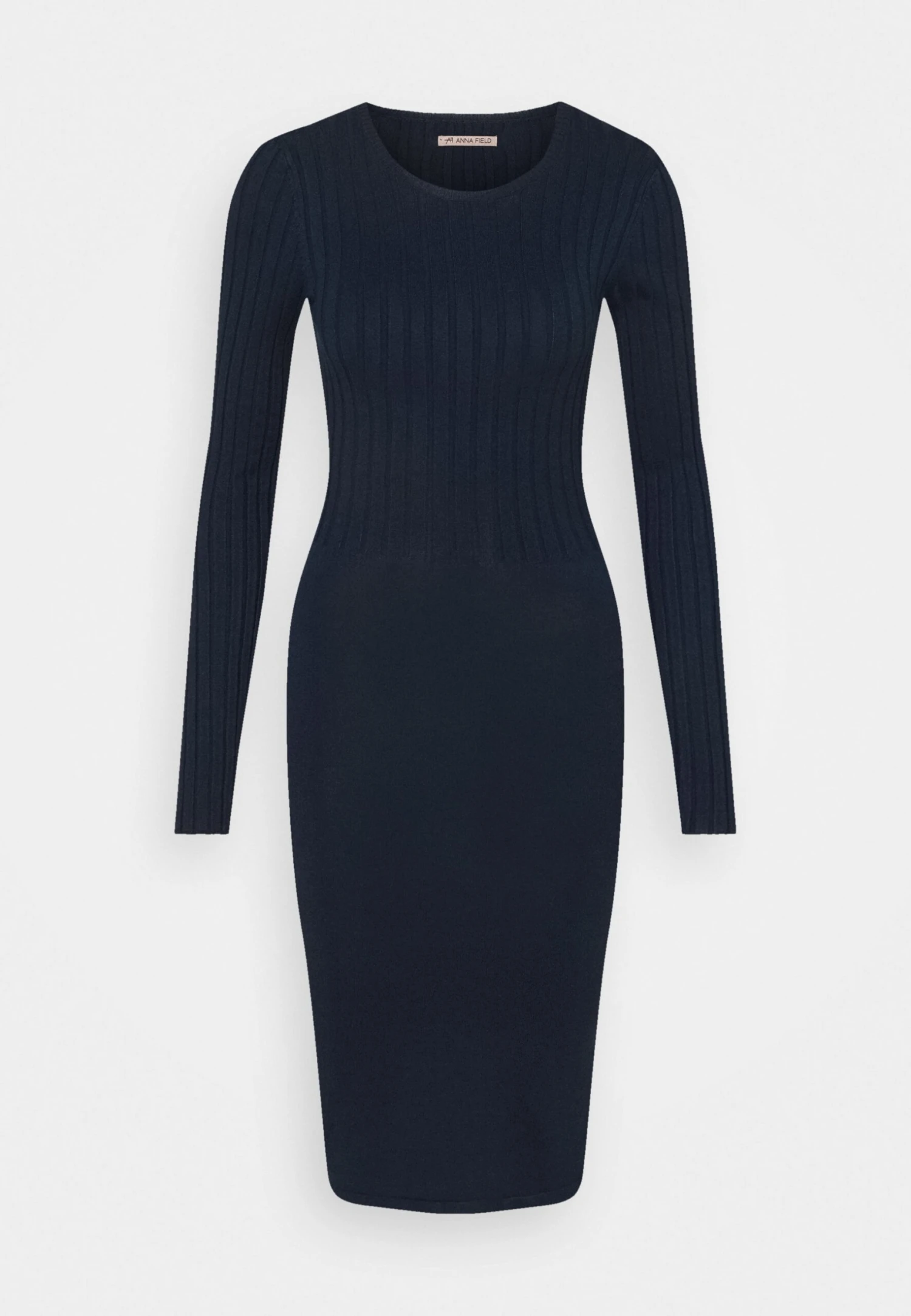 Anna Field Crew Ausschnitt Ripp Top Bodycon Mini Strickkleid - Etui-Jurk - Dark Blue 7 Anna Field Crew Ausschnitt Ripp Top Bodycon Mini Strickkleid - Etui-Jurk - Dark Blue - Afbeelding 5