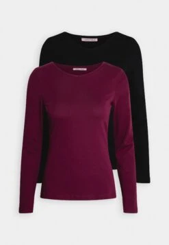 Anna Field 2 Pack - Longsleeve - Dark Red/Black -Anna Field Boutique ee732f452fdf41eab343124416354564